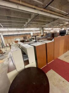 LARGE ASSORTMENT OF OFFICE DESKS