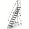 DESCRIPTION: (1) ROLLING LADDER BRAND/MODEL: TRI-ARC/15F018 INFORMATION: 10 STEPS, FOOT ACTIVATED STEP LOCK RETAIL$: $1,106 SIZE: 100" PLATFORM HEIGHT