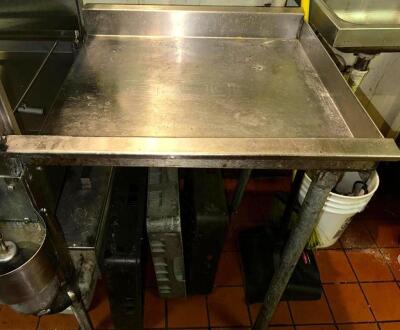 (2) 29" STAINLESS SOIL AND CLEAN TABLES.