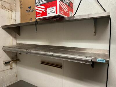 (2) 72" X 12" STAINLESS WALL SHELVES