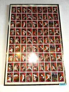 2004 UN-CUT SHEET CARDINAL BASEBALL CARDS W/ FRAME.