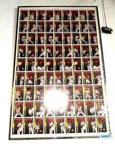 2001 UN-CUT SHEET CARDINAL BASEBALL CARDS W/ FRAME.