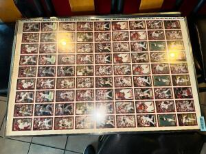 2005 UN-CUT SHEET CARDINAL BASEBALL CARDS W/ FRAME.