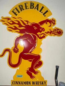 FIREBALL METAL BAR SIGN