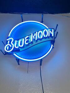 "BLUEMOON" NEON BAR SIGN.