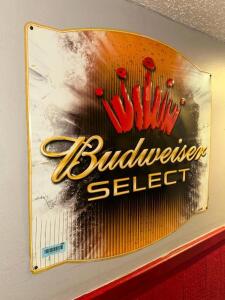 "BUD SELECT" METAL BAR SIGN.