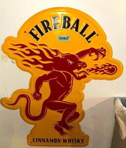 FIREBALL METAL BAR SIGN