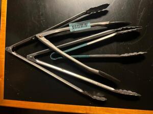 (4) STAINLESS TONGS