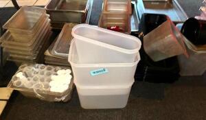 (1) LOT OF ASSORTED PLASTIC INSERTS AND CONTAINERS.