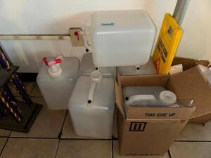 (6) 5 GALLON PLASTIC WATER JUGS