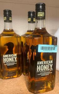 (3) UN-OPENED BOTTLES OF AMERICAN HONEY