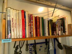 SHELF AND CONTENTS - ASSORTED COOK BOOKS