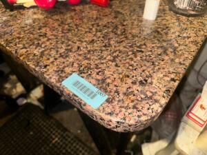 60" X 30" GRANITE COUNTER TOP DESK W/ LEGS.