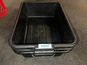 (3) BLACK PLASTIC BUS TUBS