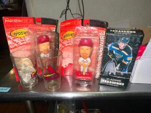 (4) ASSORTED BOBBLE HEADS.