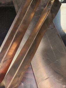 DESCRIPTION: (5) POUNDS OF COPPER SHEET INFORMATION: VERY EASY TO WORK WITH, MAY HAVE LIGHT DINGS & SCRATCHES SIZE: .021" THICKNESS (160Z PER SQFT), V