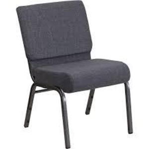 DESCRIPTION: (2) HERCULES SERIES CHURCH CHAIR BRAND/MODEL: FLASH FURNITURE #FD-CH0221-4-SV-DKGY-GG INFORMATION: DARK GRAY SIZE: 21", NO BACK SCREWS RE