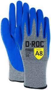 DESCRIPTION: (2) PACKS OF (12) PAIRS OF WORK GLOVES BRAND/MODEL: MAGID D-ROC INFORMATION: BLUE SIZE: SIZE 8 RETAIL$: $14.15 PER PAIR QTY: 2