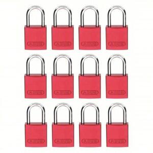 DESCRIPTION: (24) LOCKOUT PADLOCK BRAND/MODEL: ABUS #31NF03 INFORMATION: RED SIZE: KEYED ALIKE, ALUMINUM, COMPACT BODY BODY SIZE, STEEL, STD RETAIL$: