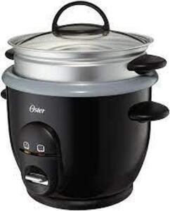 DESCRIPTION: (1) RICE AND GRAIN COOKER BRAND/MODEL: OSTER INFORMATION: BLACK SIZE: 6 QT RETAIL$: $24.99 EA QTY: 1