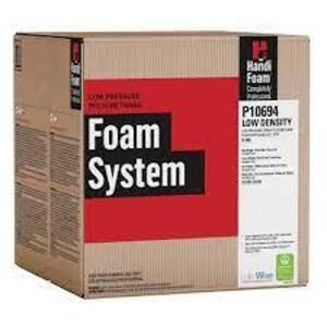 DESCRIPTION: (1) LOW PRESSURE SPRAY FOAM DISPOSABLE KIT BRAND/MODEL: HANDI FOAM #P10694 INFORMATION: LOW DENSITY RETAIL$: $446.11 EA QTY: 1