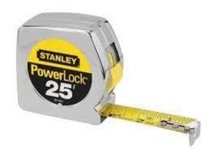 DESCRIPTION: (2) POWERLOCK TAPE MEASURE BRAND/MODEL: STANLEY INFORMATION: YELLOW SIZE: 25' RETAIL$: $21.77 EA QTY: 2