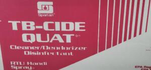 DESCRIPTION: (12) CLEANER DEODORIZER DISINFECTANT BRAND/MODEL: SPARTAN TB-CIDE QUAT SIZE: 1 QT RETAIL$: $5.99 EA QTY: 12