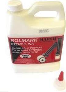 DESCRIPTION: (4) STENCIL INK BRAND/MODEL: ROLMARK BY MARSH INFORMATION: WHITE SIZE: 1 GALLON RETAIL$: $30.00 EA QTY: 4