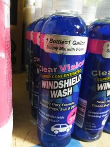 DESCRIPTION: (12) WINDSHIELD WASH BRAND/MODEL: CLEAR VISION SUPER CONCENTRATED SIZE: 4 FL OZ RETAIL$: $45.77 TOTAL QTY: 12