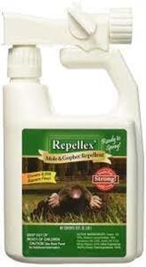 DESCRIPTION: (2) MOLE AND GOPHER REPELLENT BRAND/MODEL: REPELLEX SIZE: 32 FL OZ RETAIL$: $20.97 EA QTY: 2