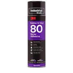 DESCRIPTION: (6) SPRAY ADHESIVE BRAND/MODEL: 3M RUBBER AND VINYL 80 SIZE: 19 OZ RETAIL$: $35.88 EA QTY: 6