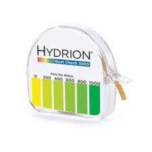 DESCRIPTION: (4) PACKS OF (10) SANITIZER TEST KIT BRAND/MODEL: HYDRION #QC-1001 RETAIL$: $57.58 EA QTY: 4