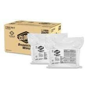 DESCRIPTION: (1) CASE OF (2) BAGS DISINFECTING WIPES BRAND/MODEL: CLOROX RETAIL$: $103.00 EA QTY: 1