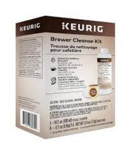 DESCRIPTION: (2) BREWER CLEANSE KIT BRAND/MODEL: KEURIG RETAIL$: $16.00 EA QTY: 2