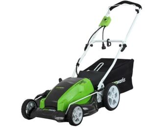 DESCRIPTION: (1) ELECTRIC LAWN MOWERBRAND/MODEL: GREENWORKSINFORMATION: GREEN, CORDEDSIZE: 21"RETAIL$: $499.00 EAQTY: 1