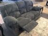 BROWN/GREY RECLINING SOFA - 2