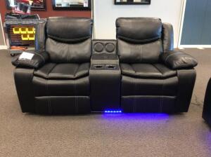 BLACK POWER RECLINING LOVE SEAT