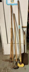 (5)- ASSORTED LONG HANDLE TOOLS