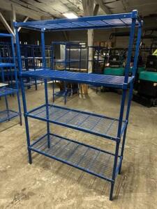 DESCRIPTION 48" X 18" FOUR TIER METAL SHELF ( BLUE ) ADDITIONAL INFORMATION IN GREAT CONDITION SIZE 48" X 18" X 72" LOCATION BAY 6 QTY 1