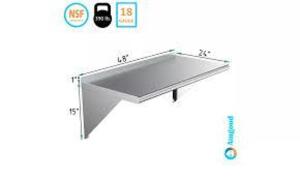 DESCRIPTION: (1) WALL SHELF BRAND/MODEL: AMGOOD #WS-2448 INFORMATION: STAINLESS STEEL SIZE: 24" X 48" RETAIL$: $110.00 EA QTY: 1