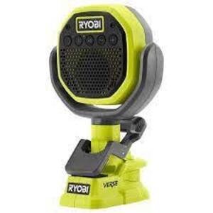 DESCRIPTION: (1) VORDLESS VERSE CLAMP SPEAKER BRAND/MODEL: RYOBI ONE SIZE: 18V RETAIL$: $38.00 EA QTY: 1