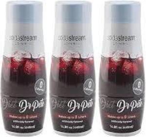 DESCRIPTION: (3) FLAVORS BRAND/MODEL: SODASTREAM INFORMATION: DIET DR PETE, DIET GINGER ALE, CHERRY IMAGES ARE FOR ILLUSTRATION PURPOSES ONLY AND MAY