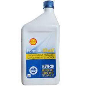 DESCRIPTION: (6) ENGINE OIL BRAND/MODEL: FORMULA SHELL SIZE: 5W-20 1 QT RETAIL$: $8.00 EA QTY: 6