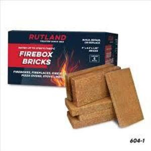 DESCRIPTION: (12) FIREBOX BRICKS BRAND/MODEL: RUTLAND SIZE: 4.5" X 9" X 1.25" RETAIL$: $16.57 PER BOX QTY: 12