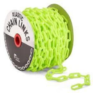 DESCRIPTION: (1) SPOOL OF PLASTIC CHAIN BRAND/MODEL: STOCK ROOM + INFORMATION: GREEN RETAIL$: $60.00 EA QTY: 1