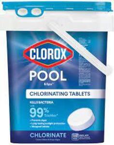 DESCRIPTION: (1) CHLORINATING TABLETS BRAND/MODEL: CLOROX POOL AND SPA SIZE: 35 LB RETAIL$: $200.00 EA QTY: 1