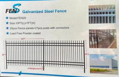 DESCRIPTION: 200' OF GALVANIZED STEEL FENCE BRAND/MODEL: FENS FEN20 SIZE: 7'X10' QTY: 1