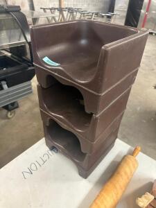 (3) BROWN PLASTIC BOOSTER SEATS