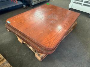 (4) 48" X 36" HARDWOOD BOOTH TABLE TOPS