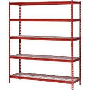 DESCRIPTION: (1) BOLTLESS STORAGE SHELVING SYSTEMBRAND/MODEL: MUSCLE RACK #UR602472WD5-RINFORMATION: BLACKSIZE: 5 TIER, 60 in. W x 72 in. H x 24 in. DRETAIL$: $354.34 EAQTY: 1